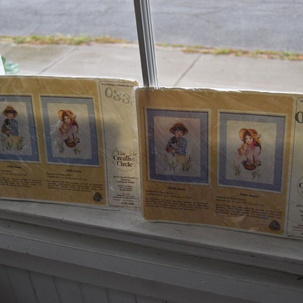Creative Circle Jesse Jenny Embroidery Kits Lot of 2 Karen Noles 0339 0340